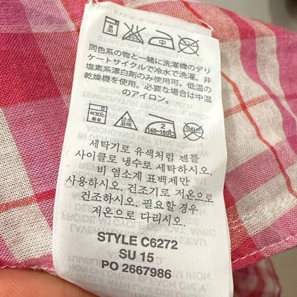 J.Crew Pink Plaid Gauze Button-Down Shirt | Size 10 💖 Lightweight & perfect for - Picture 8 of 9